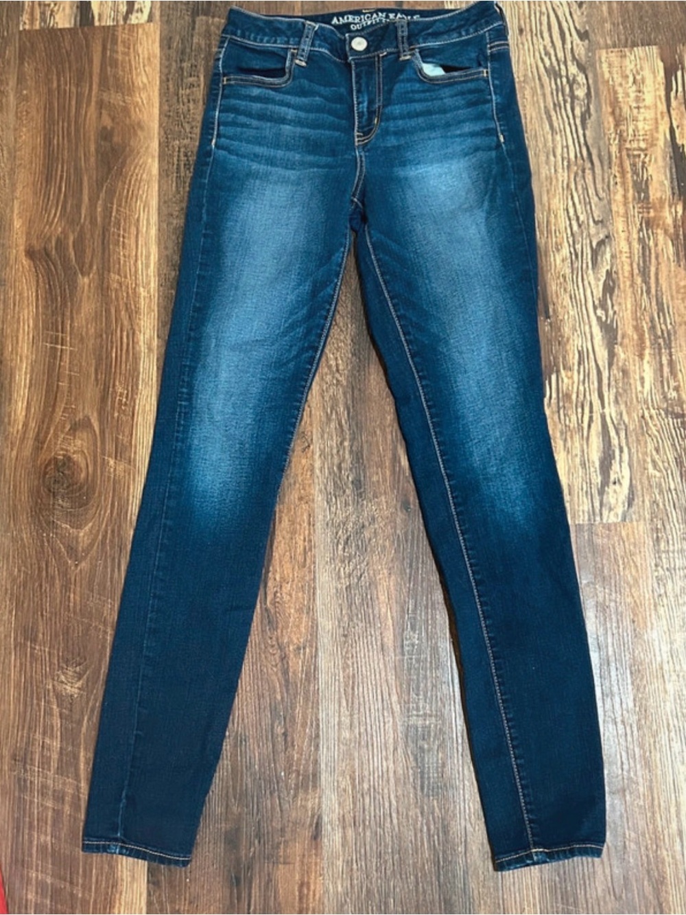 American Eagle Outfitters Dark Blue High-Rise Skinny Jeans